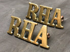 Original WW1 British Army Brass Shoulder Titles - Royal Horse Artillery RHA - The Militaria Shop