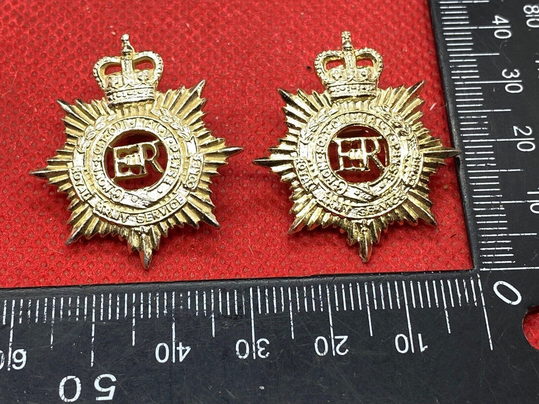 Original Pair of British Army Royal Army Service Corps Collar Badges