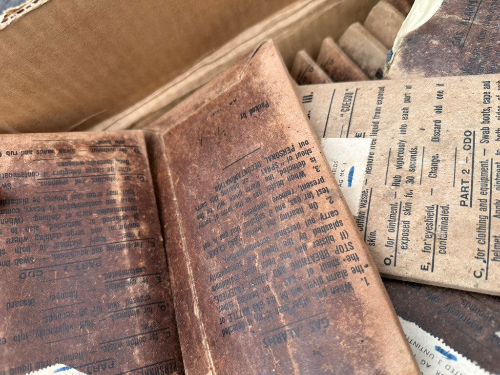 Original WW2 Dated British Army Anti-Gas Eyeshields - From Original Packaging - The Militaria Shop