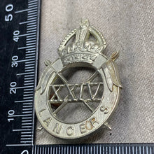 Load image into Gallery viewer, Original WW2 British Army 24th Lancers Cap Badge
