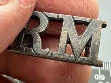 Load image into Gallery viewer, Original WW2 British Navy Royal Marines Brass Shoulder Title
