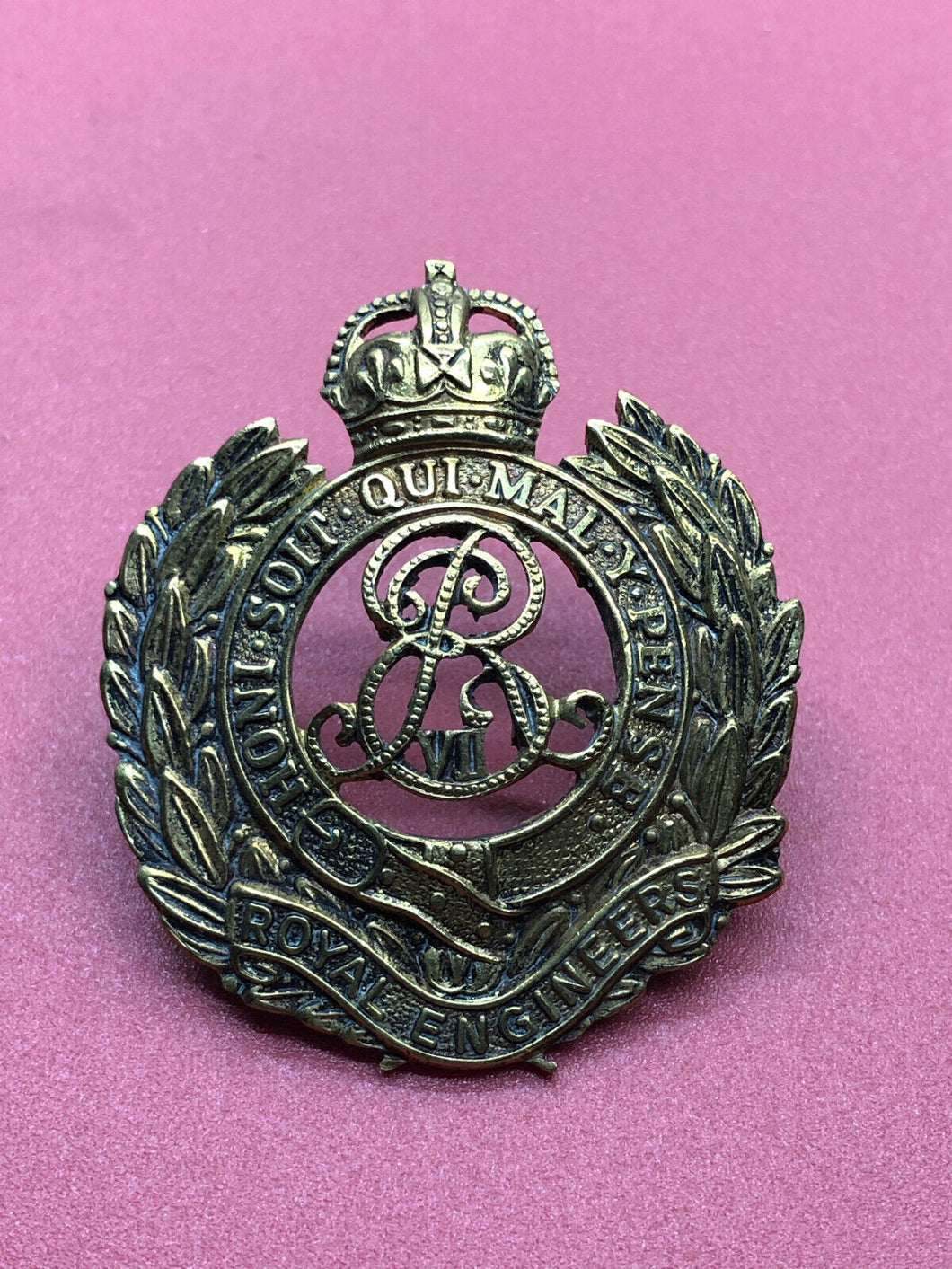 Original Pre-WW1 British Army Edward VII Royal Engineers Cap Badge