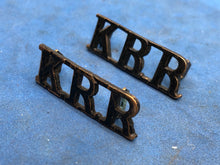 Load image into Gallery viewer, Original WW2 British Army Kings Royal Rifles Corps KRR Brass Shoulder Title
