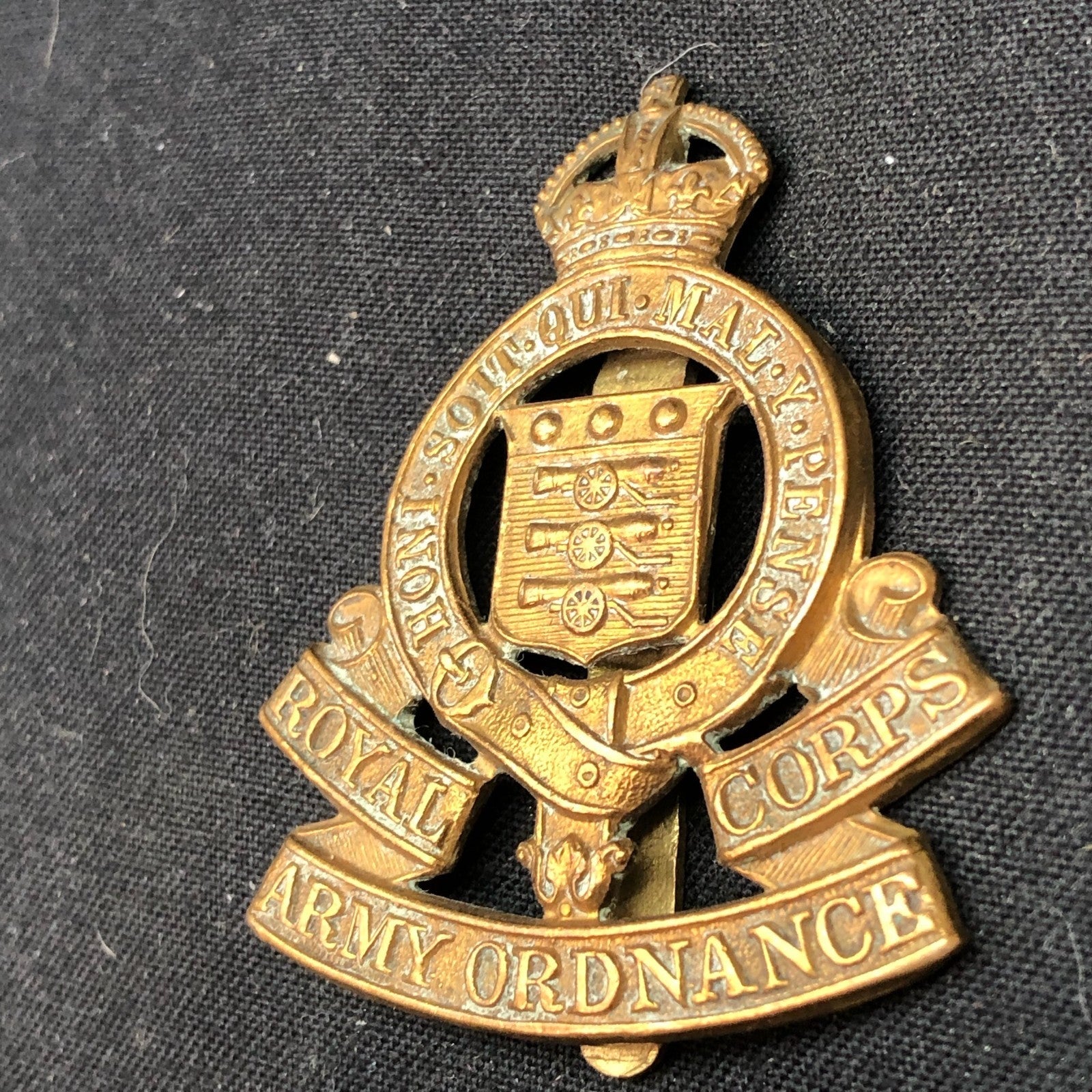 Original WW2 British Army Cap Badge - Royal Army Ordnance Corps - The Militaria Shop