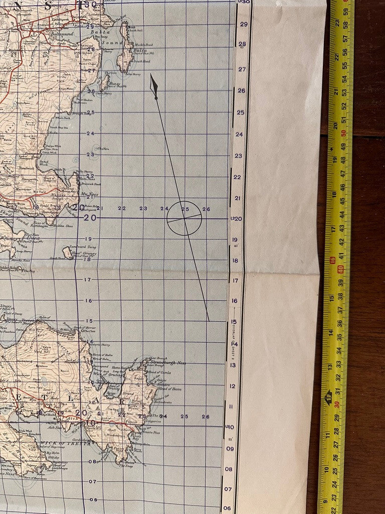 Original WW2 British Army GSGS Map of Scotland - Yell & Unst - Shetland Islands - The Militaria Shop