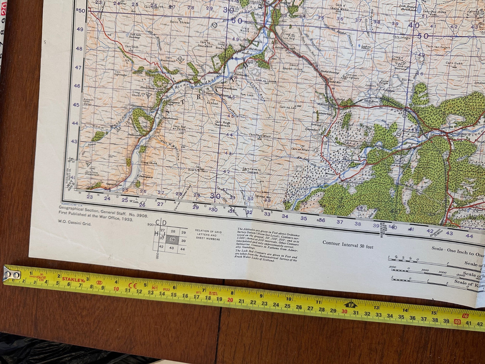 Original WW2 British Army GSGS Map of Scotland - Grantown on Spey & Strath Dearn - The Militaria Shop