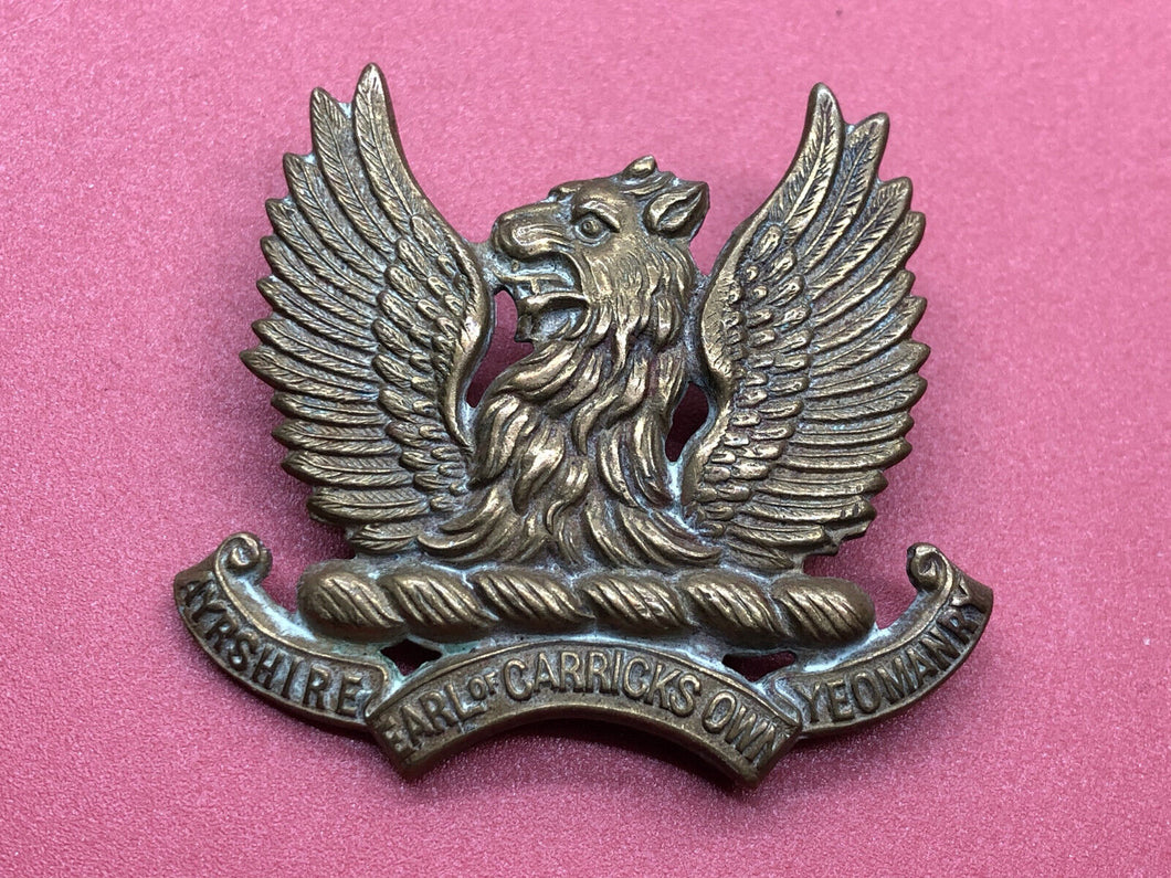 Original WW1 British Army Ayrshire (Earl of Carrick's Own) Yeomanry Cap Badge