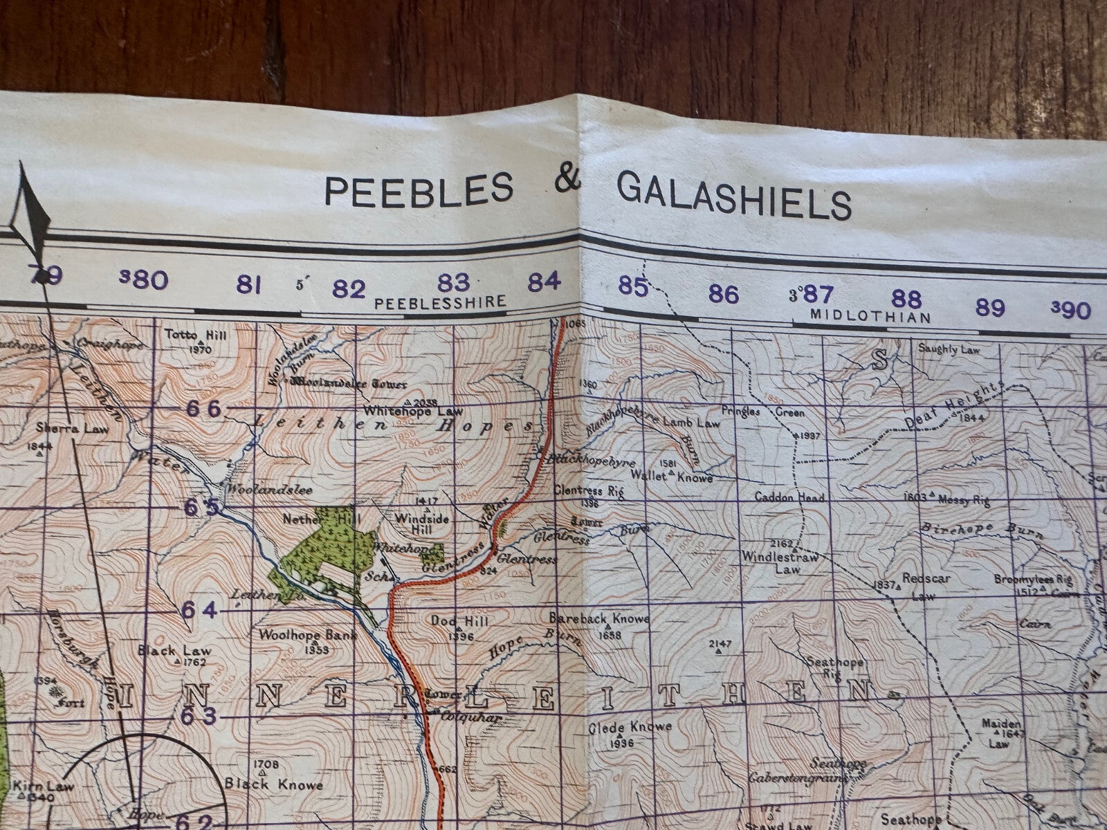 Original WW2 British Army GSGS Map of Scotland - Peebles & Galashiels - The Militaria Shop