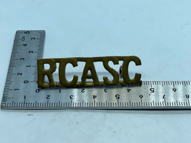Original Royal Canadian Army Service Corps Brass Shoulder Title - The Militaria Shop