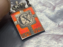 Load image into Gallery viewer, Original King Christian X of Denmark 1870-1945 patriotic badge by Georg Jensen
