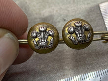 Load image into Gallery viewer, Original British Army Welsh Regiment Two-Button Sweetheart Brooch
