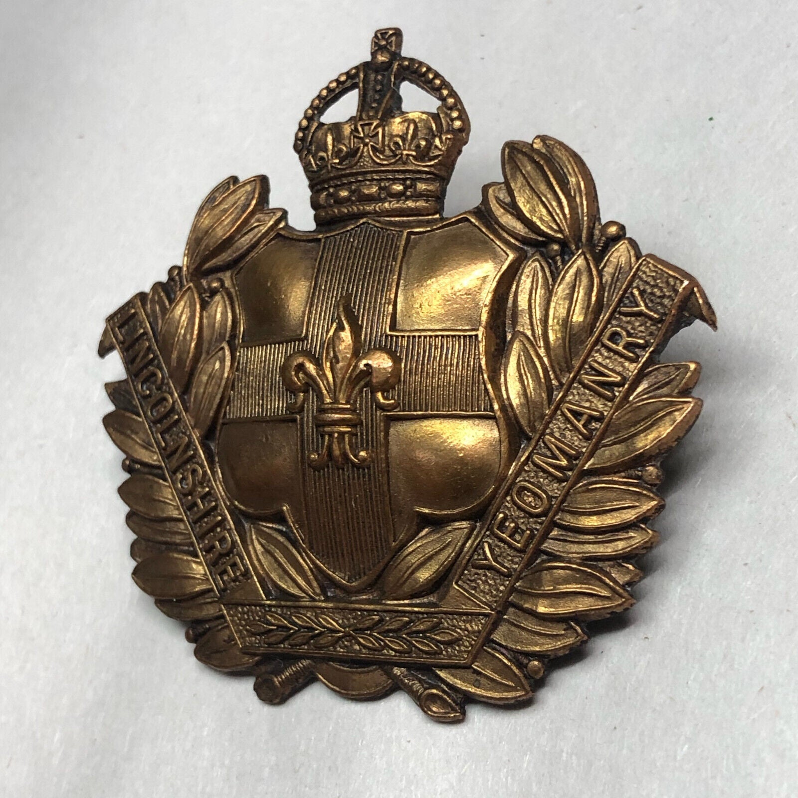 Original WW1 British Army Lincolnshire Yeomanry Cap Badge - The Militaria Shop