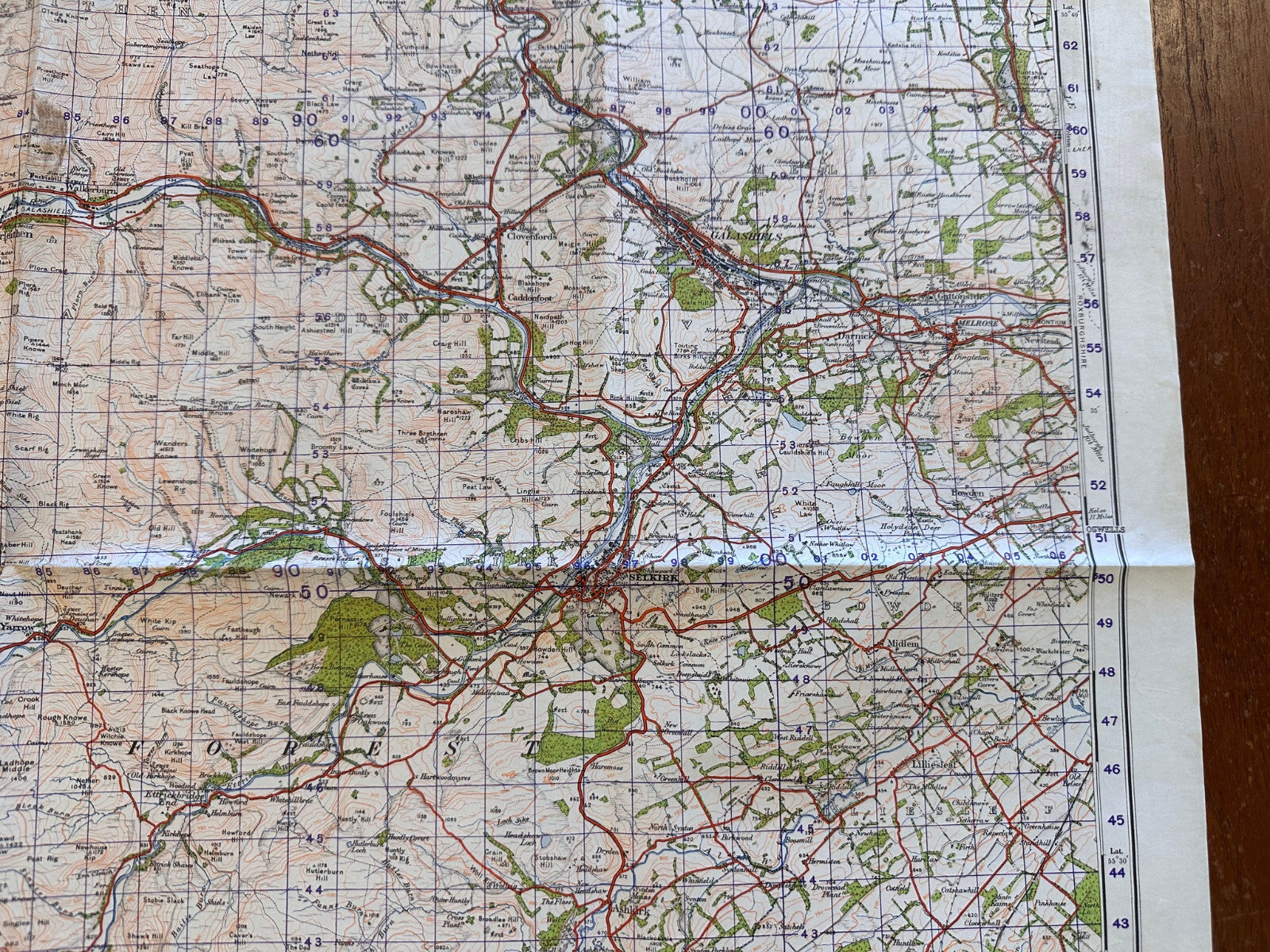 Original WW2 British Army GSGS Map of Scotland - Peebles & Galashiels - The Militaria Shop