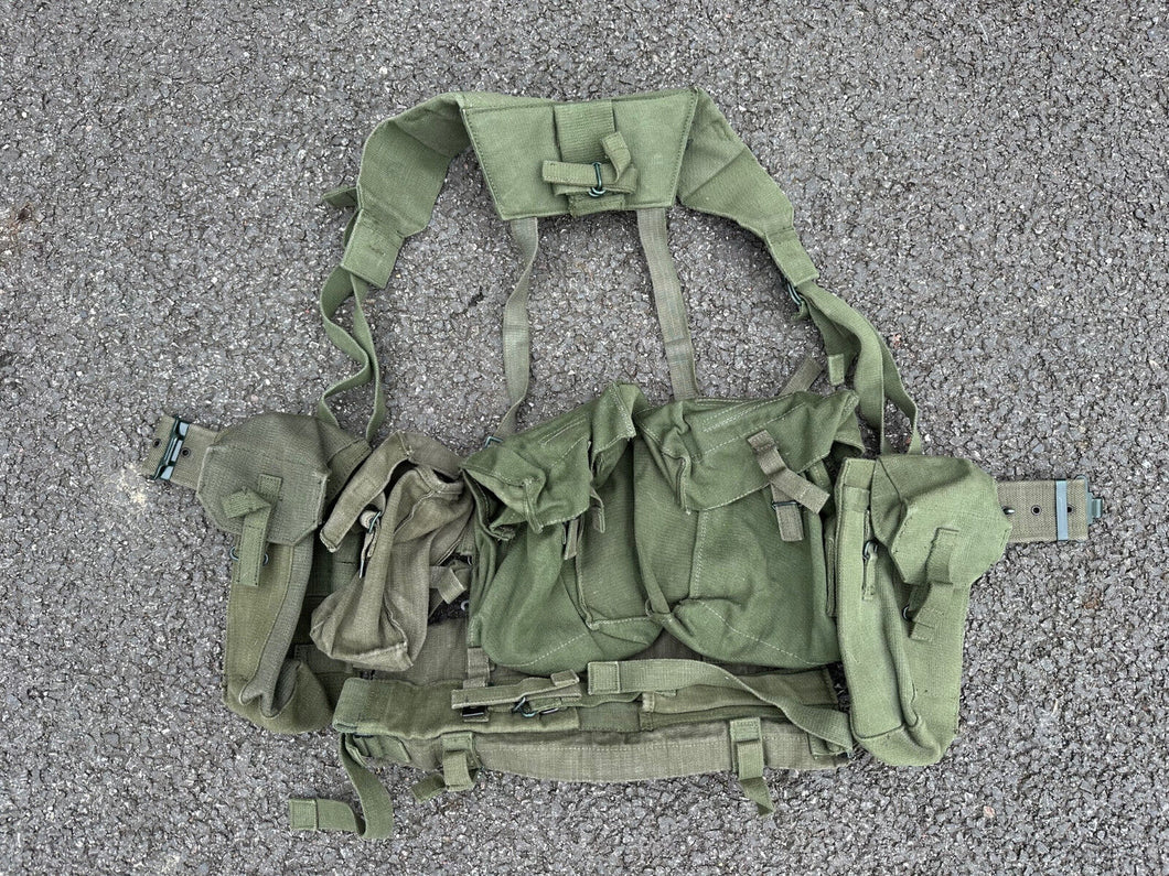 Original British Army 58 Pattern Webbing Rig Set Up - Belt, Pouches, Roll