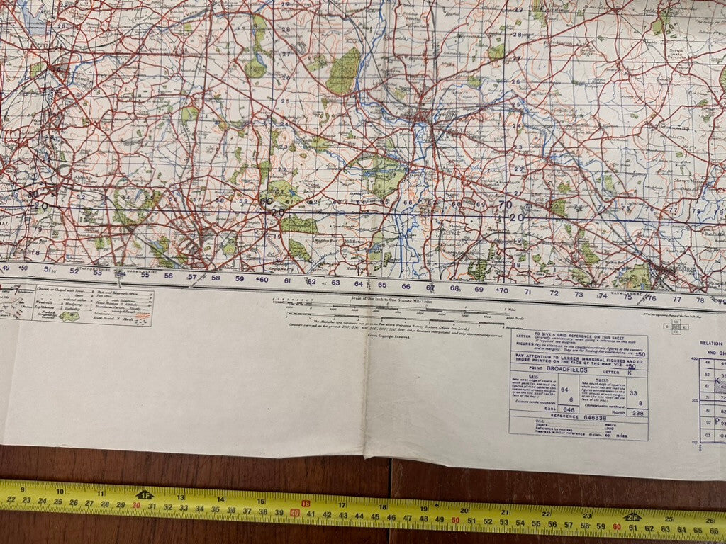 Original WW2 British Army GSGS OS Map of Great Britain - Burton & Walsall - The Militaria Shop