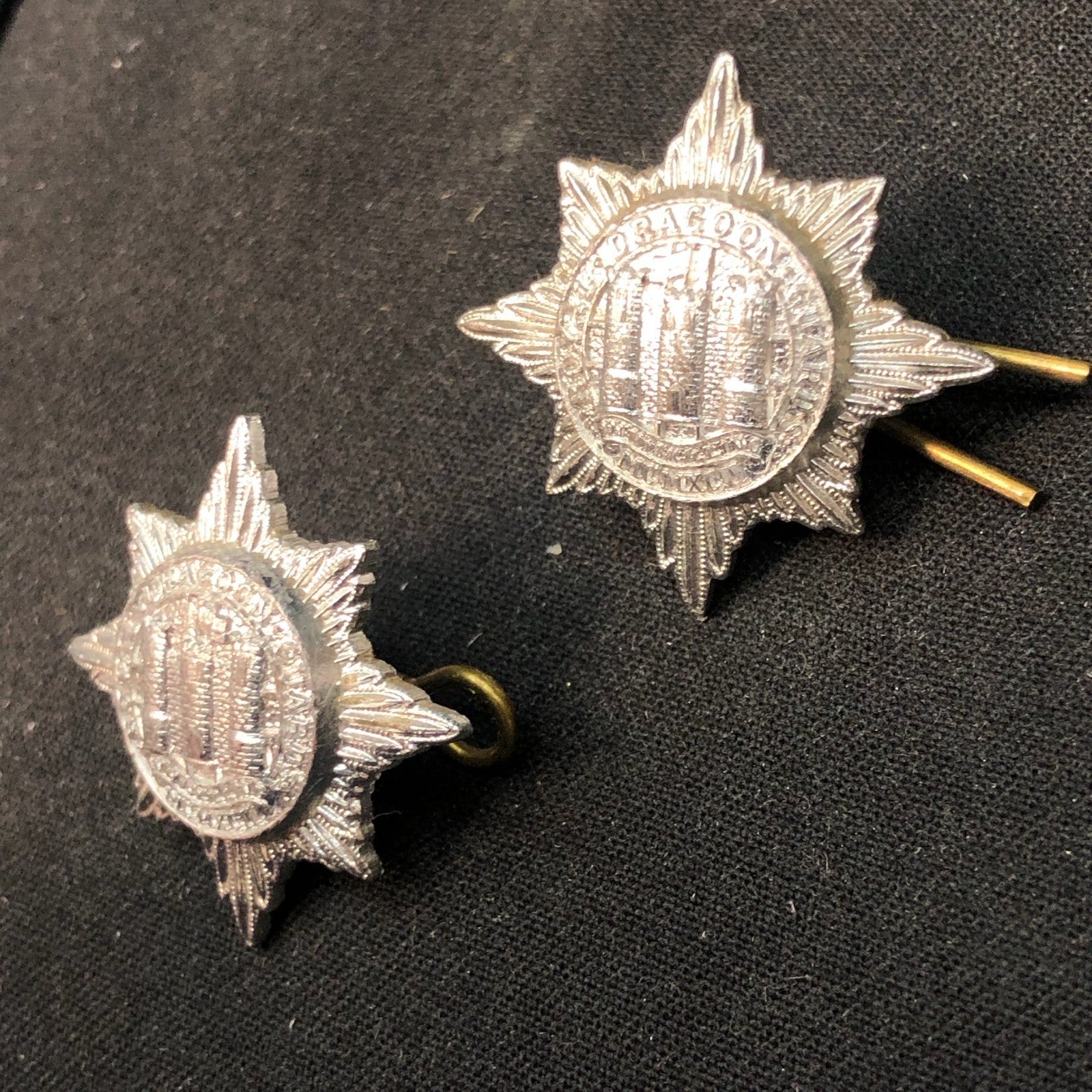 Original British Collar Badge Pair - Royal Dragoon Guards - The Militaria Shop