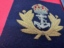 Load image into Gallery viewer, British Royal Navy Bullion Embroidered Blazer Badge -  Kings Crown
