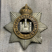 Load image into Gallery viewer, Original WW2 British Army The Devonshire Regiment Cap Badge
