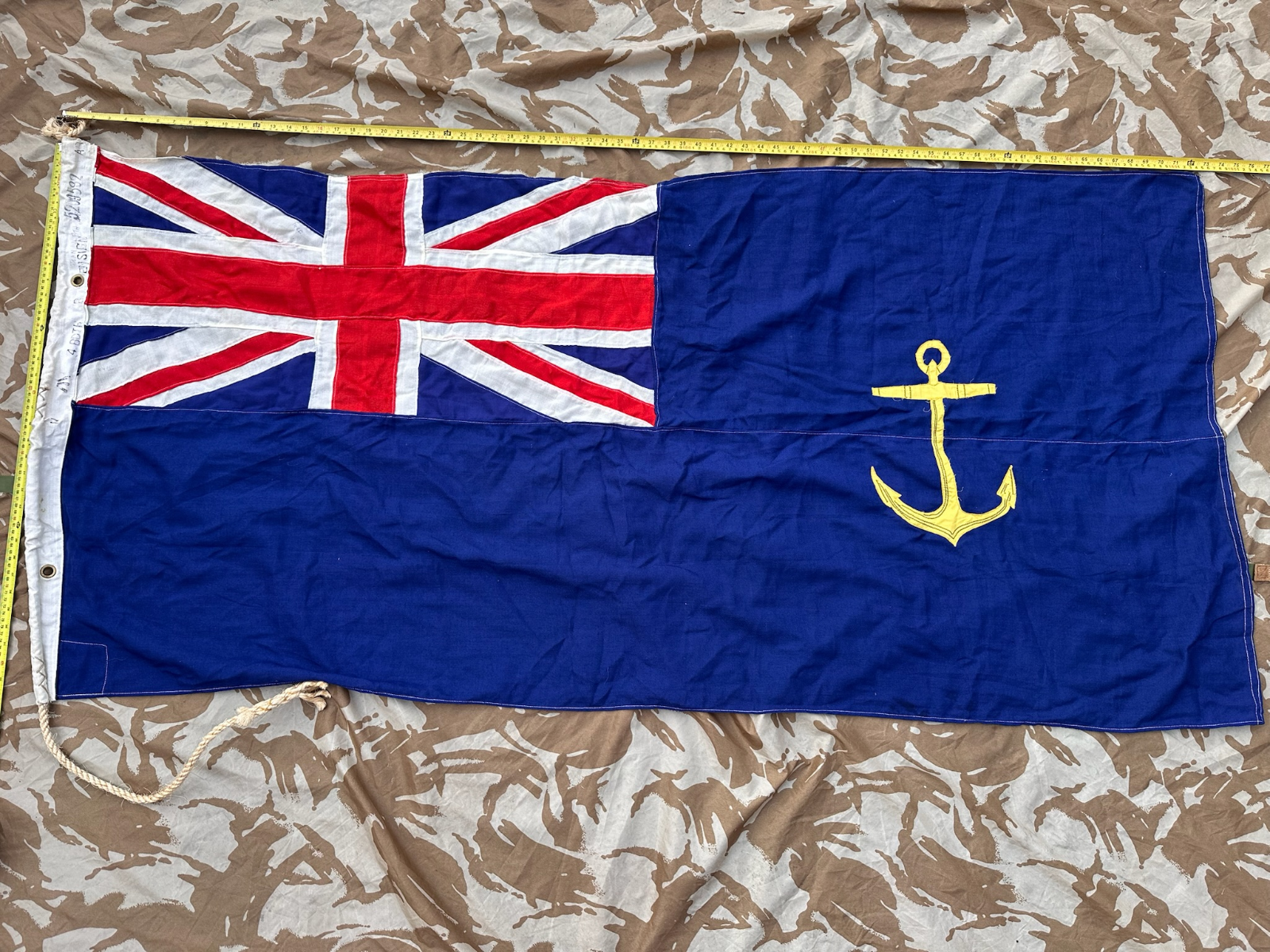 Vintage Royal Fleet Auxiliary (RFA) Blue Ensign Multi-Piece Flag Size ...