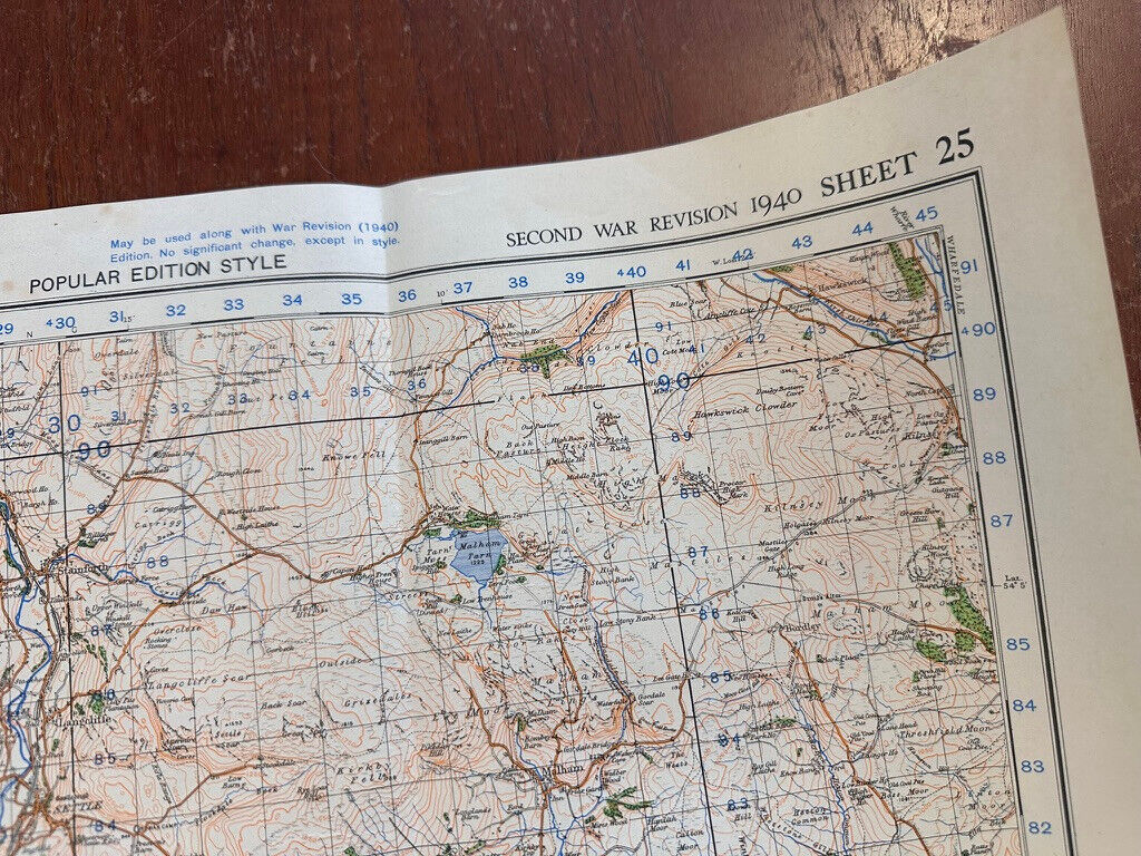 Original WW2 British Army GSGS OS Map of England & Wales - Ribblesdale - The Militaria Shop