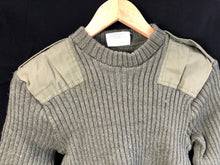 Load image into Gallery viewer, British Army Olive Jersey Utility Jumper Elbow Patches Wool Pullover - Size 2
