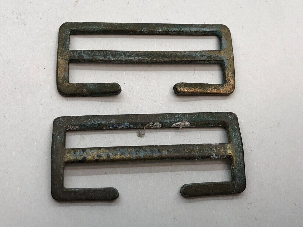 Original WW2 British Army Small Pack / Large Pack Strap Brass Buckles