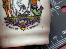 Load image into Gallery viewer, 1930&#39;s Era British Commemorative Small Pottery Barrel for the City of Liverpool.
