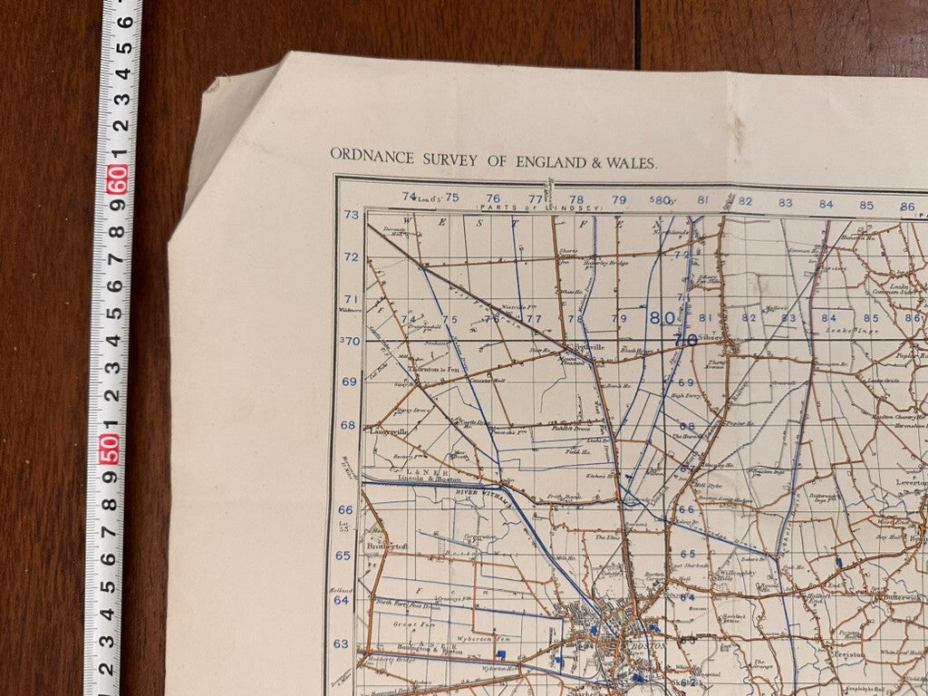 Original WW2 British Army GSGS OS Map of Great Britain - Boston - The Militaria Shop