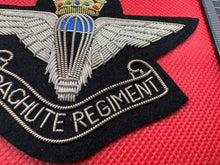 Load image into Gallery viewer, British Army Bullion Embroidered Blazer Badge - Parachute Regiment - Kings Crown
