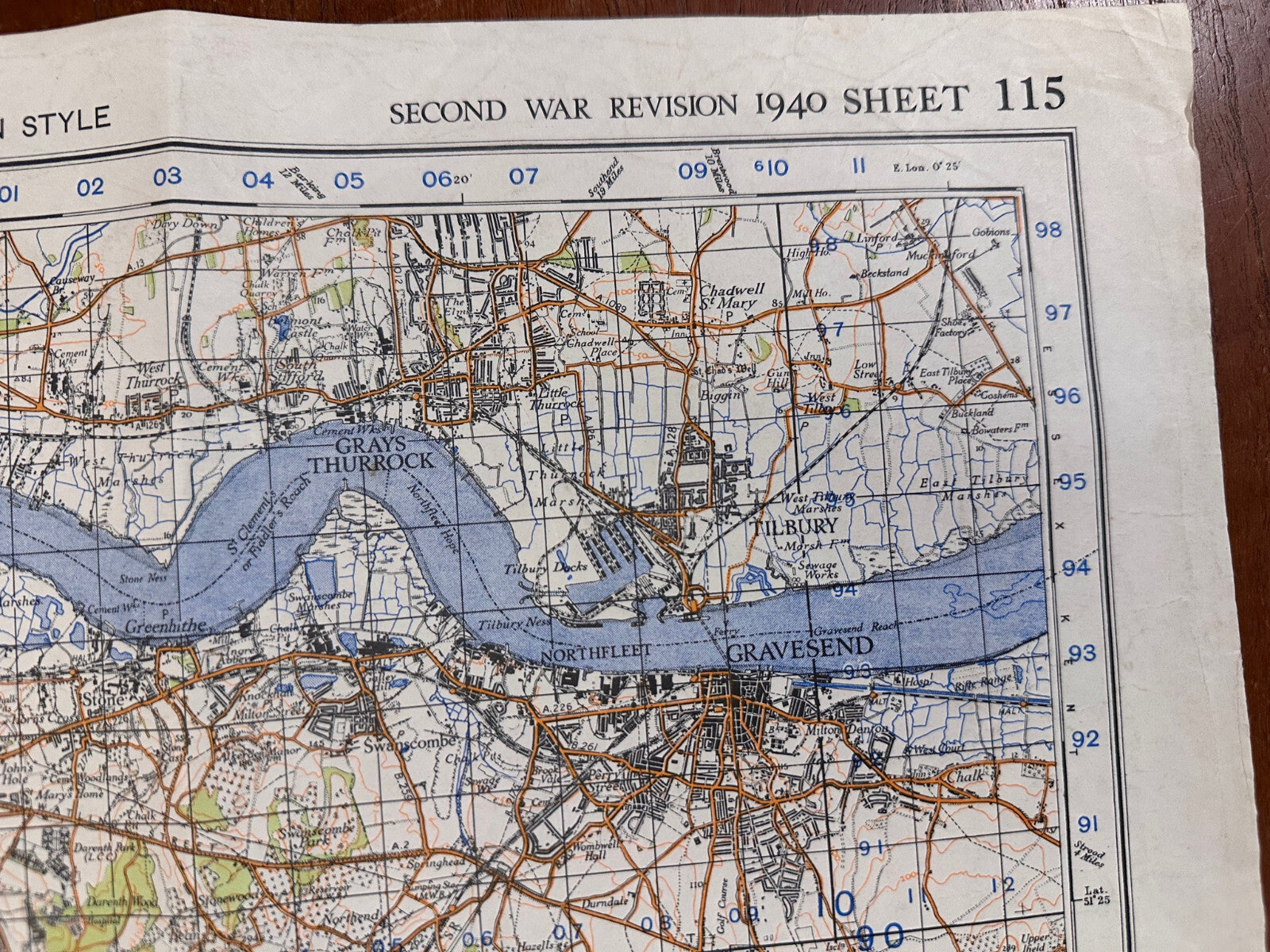 Original WW2 British Army GSGS OS Map of England - N.E London & Sevenoaks - The Militaria Shop