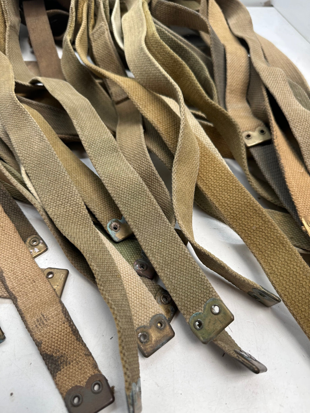 Bulk Lot of 24 WW2 British Army 37 Pattern Shoulder Straps - The Militaria Shop