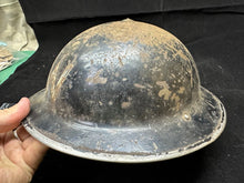 Load image into Gallery viewer, Original WW2 British Home Front Warden&#39;s Helmet-Complete Early Liner &amp; Chinstrap
