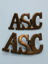 Load image into Gallery viewer, Original WW1 British Army Service Corps (A.S.C.) Shoulder Titles
