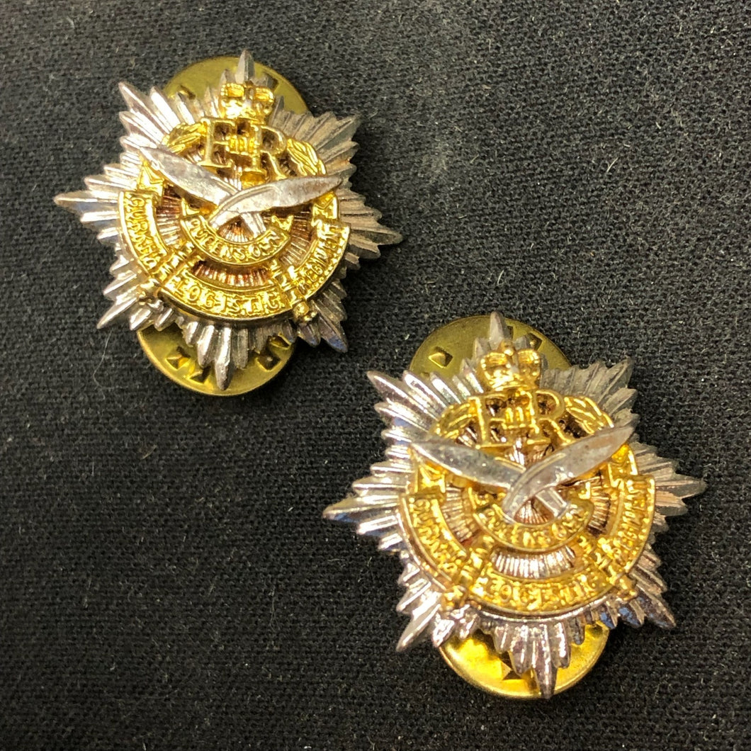 Original British Collar Badge Pair - Queens Own Gurkha Logistics Regiment - The Militaria Shop