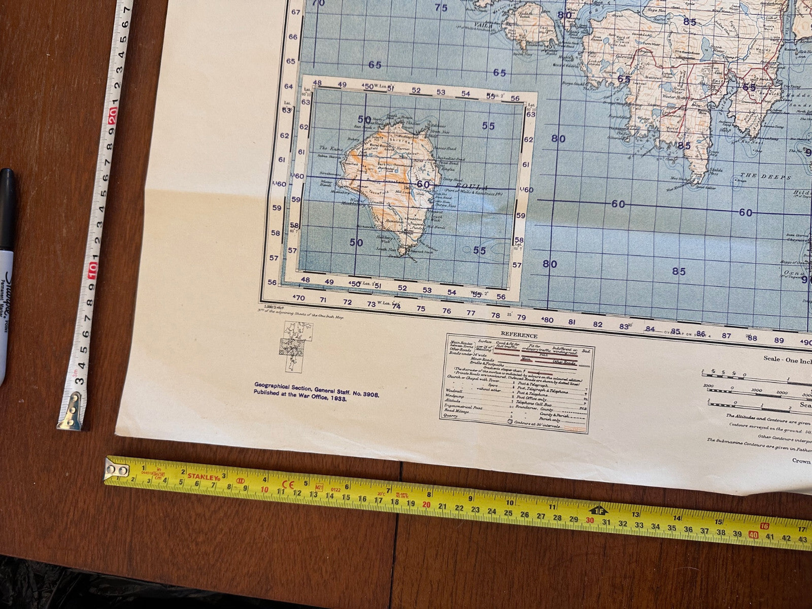 Original WW2 British Army GSGS Map of Scotland - Mainland Shetland Islands - The Militaria Shop