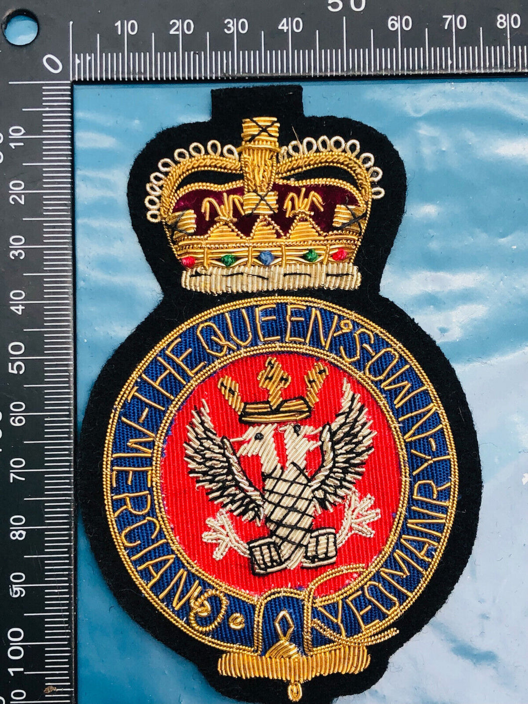 British Army Bullion Embroidered Blazer Badge - Queen's Own Mercian Yeomanry