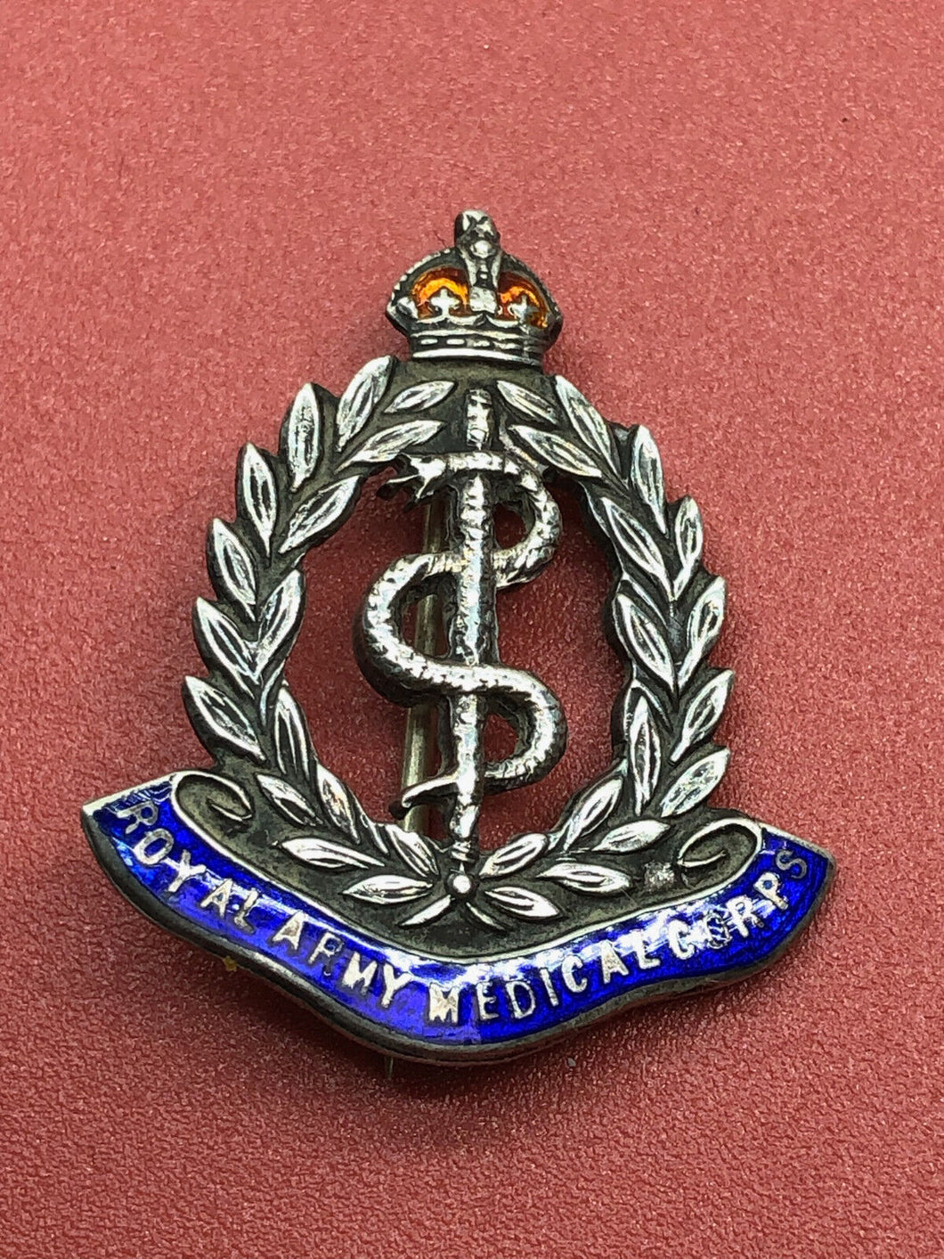 Original WW2 British Royal Army Medical Corps Sterling Silver Sweetheart Brooch