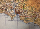 Original WW2 British Army RAF Navy Base Map of England - South West - Cornwall - The Militaria Shop