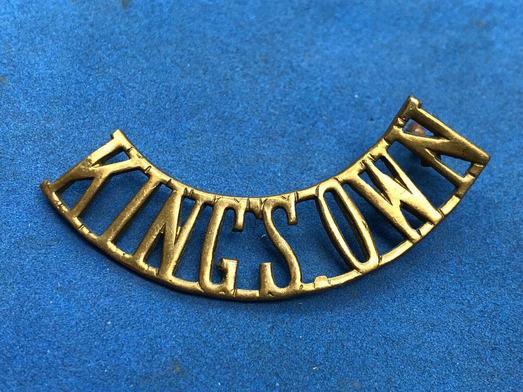 Original WW1 British Army King's Own Royal Lancaster Regiment Shoulder Title