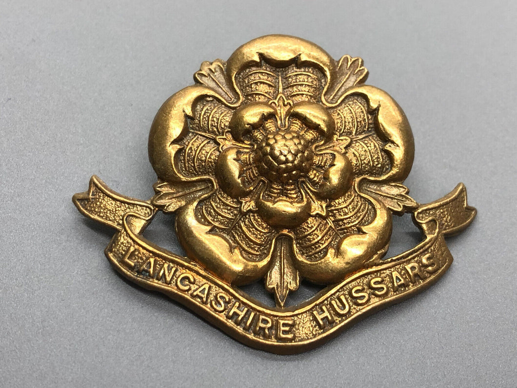 Original WW1 British Army Lancashire Hussars Cap Badge