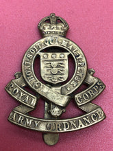 Load image into Gallery viewer, Original WW2 British Army Cap Badge - RAOC Royal Army Ordnance Corps
