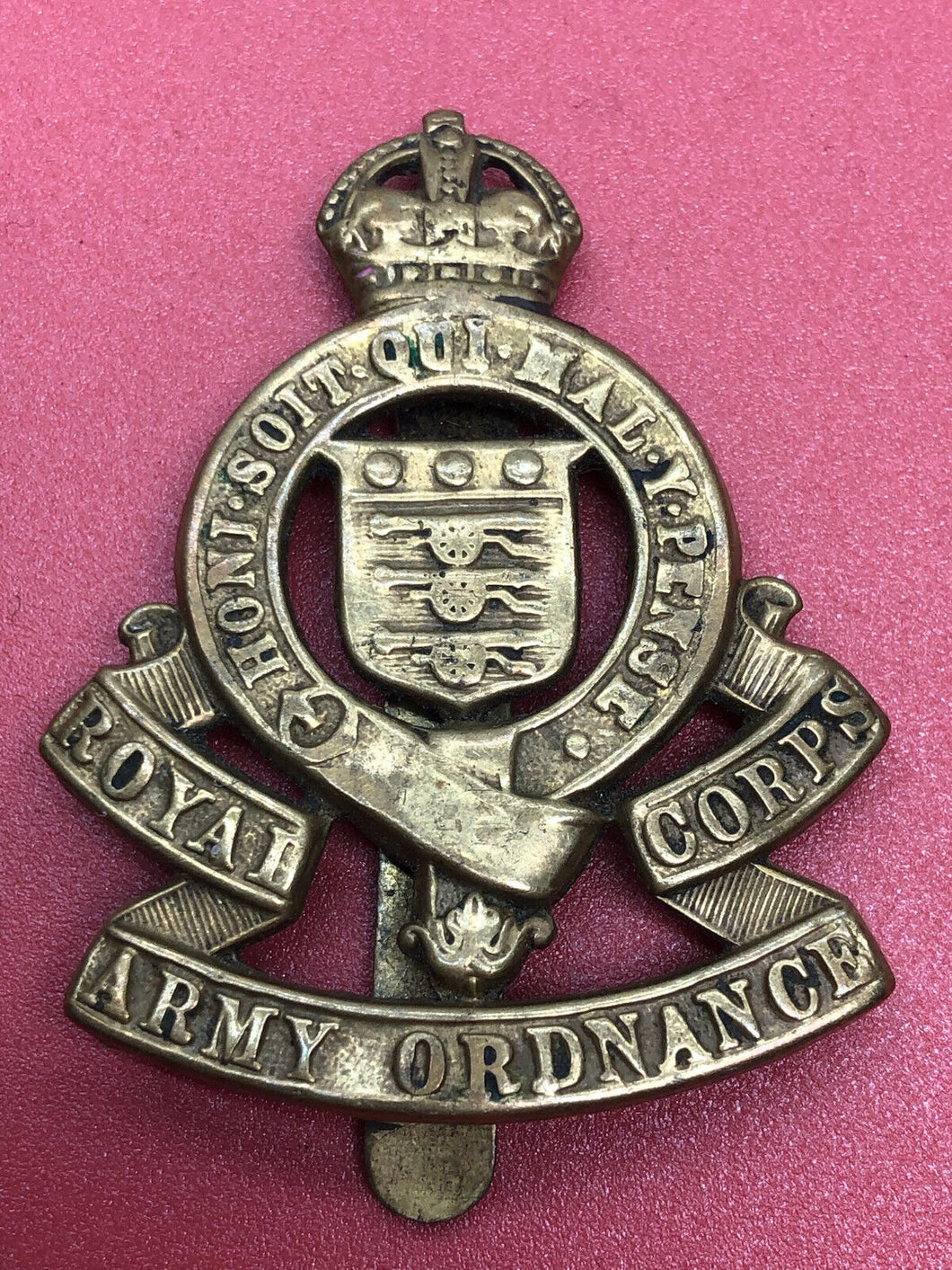 Original WW2 British Army Cap Badge - RAOC Royal Army Ordnance Corps