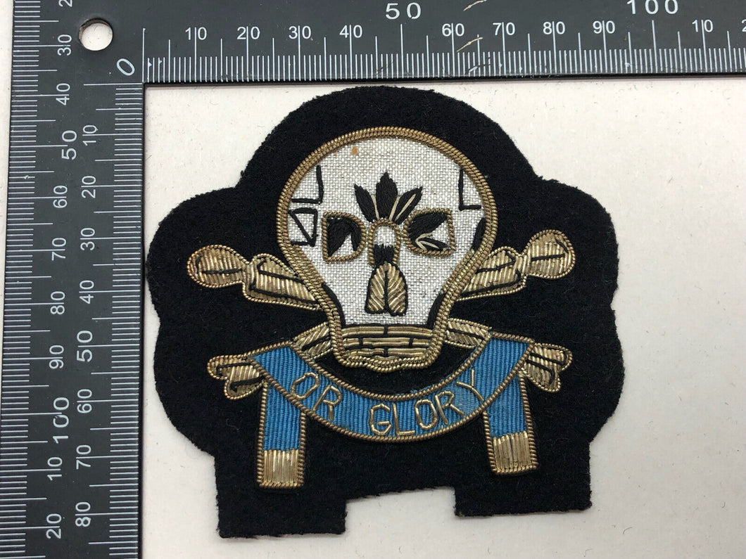 British Army Bullion Embroidered Blazer Badge - 17th/21st Lancers Death or Glory