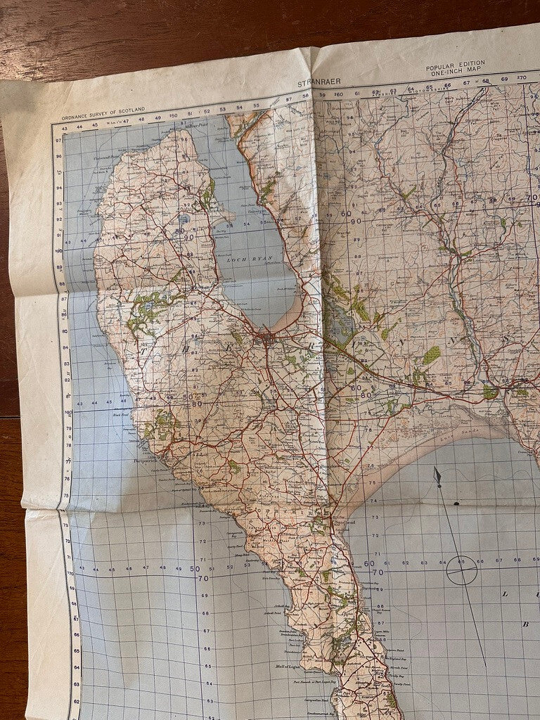 Original WW2 British Army GSGS Map of Scotland - Stranraer - The Militaria Shop
