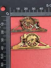 Load image into Gallery viewer, Original British Army Royal Artillery RA Collar Badges Pair
