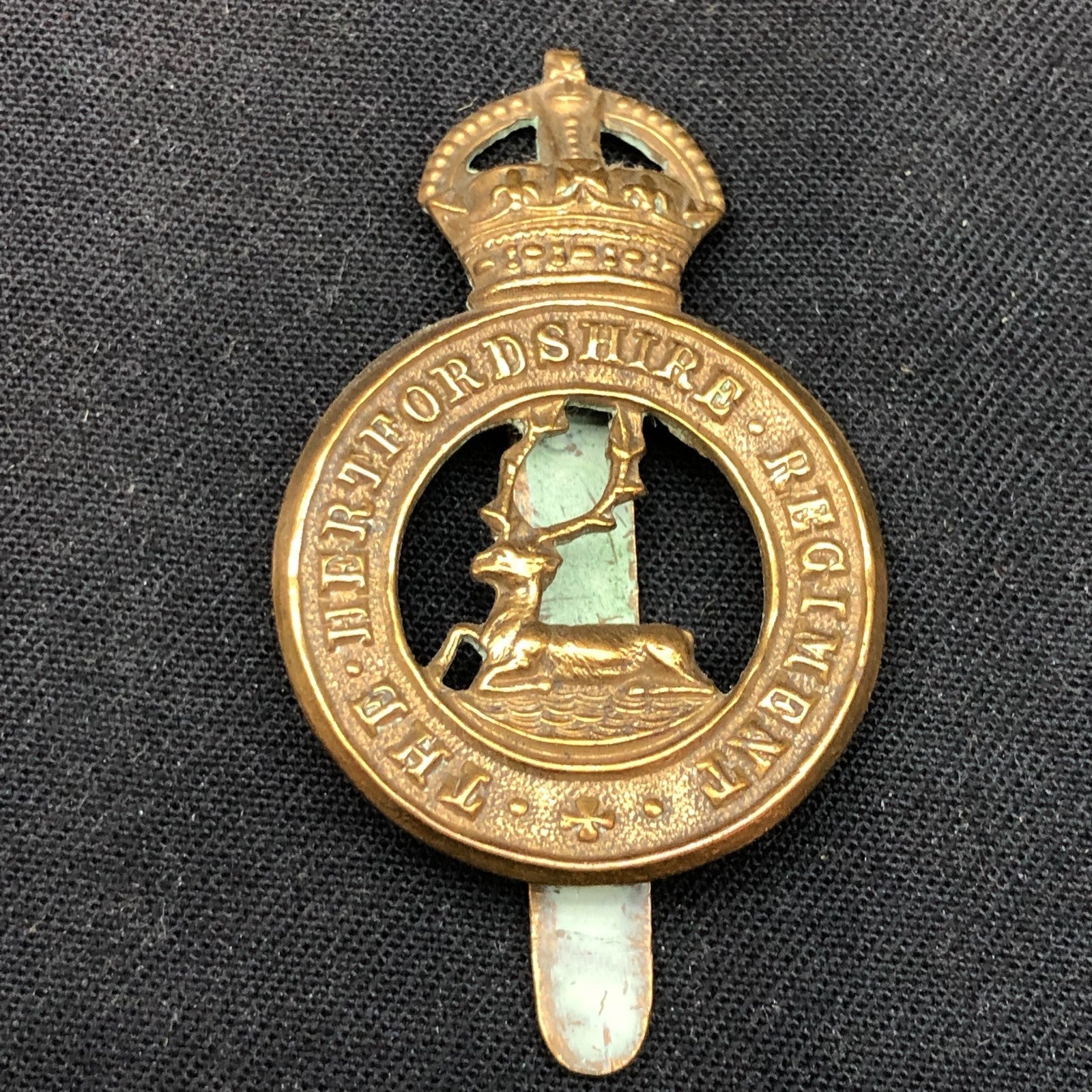 Original WW1 British Army Cap Badge - Hertfordshire Regiment - The Militaria Shop