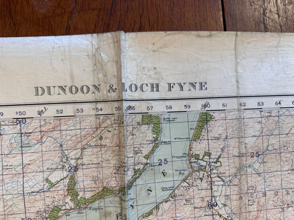Original WW2 British Army GSGS Map of Scotland - Dunoon & Loch Fyne - The Militaria Shop