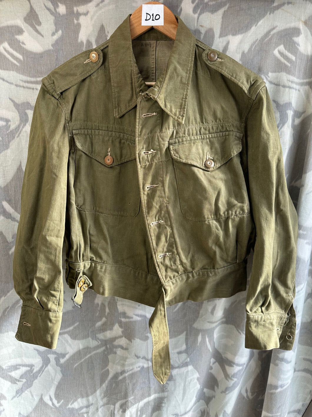 Original WW2 British Army Denim Battledress Jacket - Economy Pattern