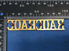 Load image into Gallery viewer, Original Pair of WW2 Brass British Army Shoulder Titles RAOC Army Ordnance Corps
