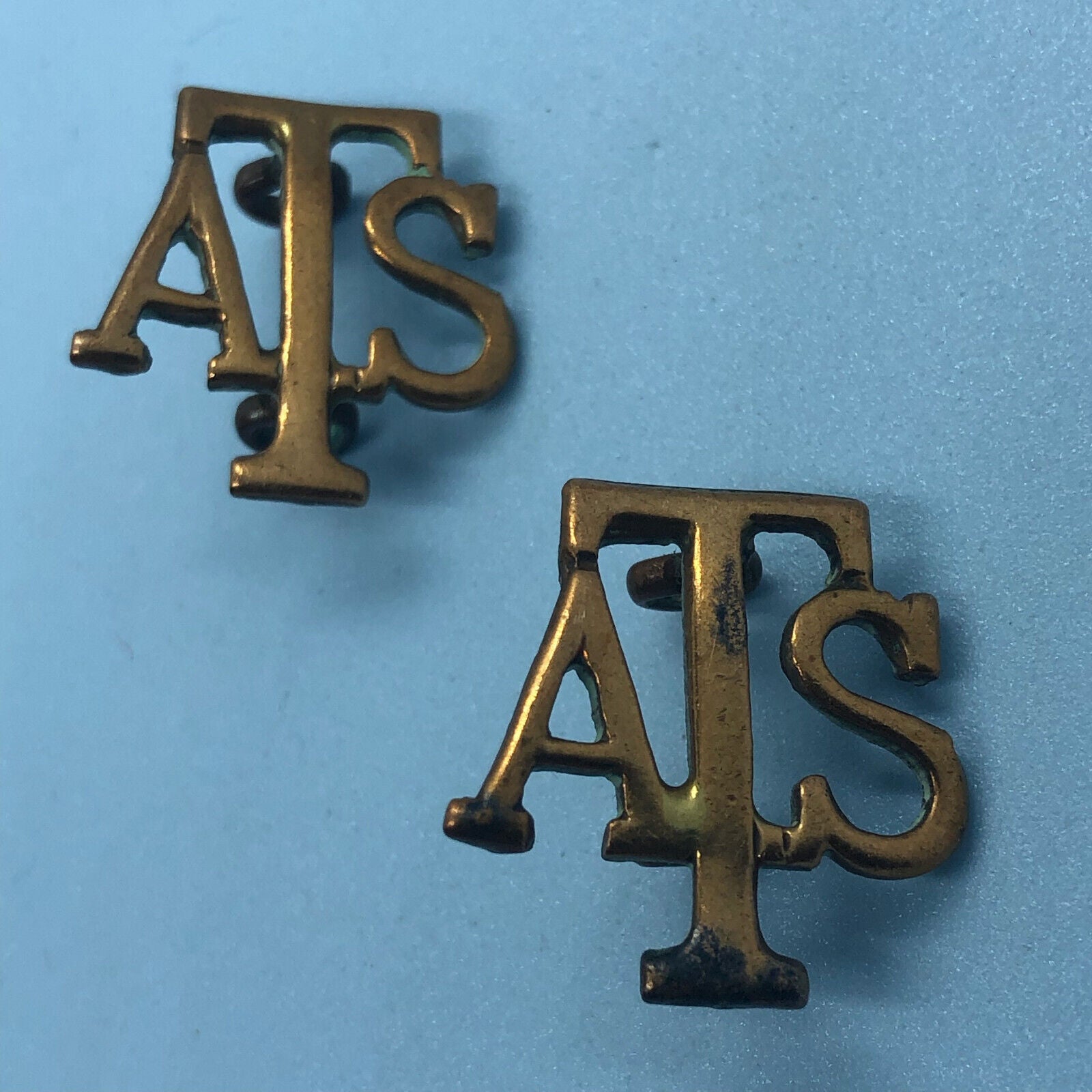 Genuine British Army Auxiliary Territorial Service ATS Collar Badges Pair - The Militaria Shop